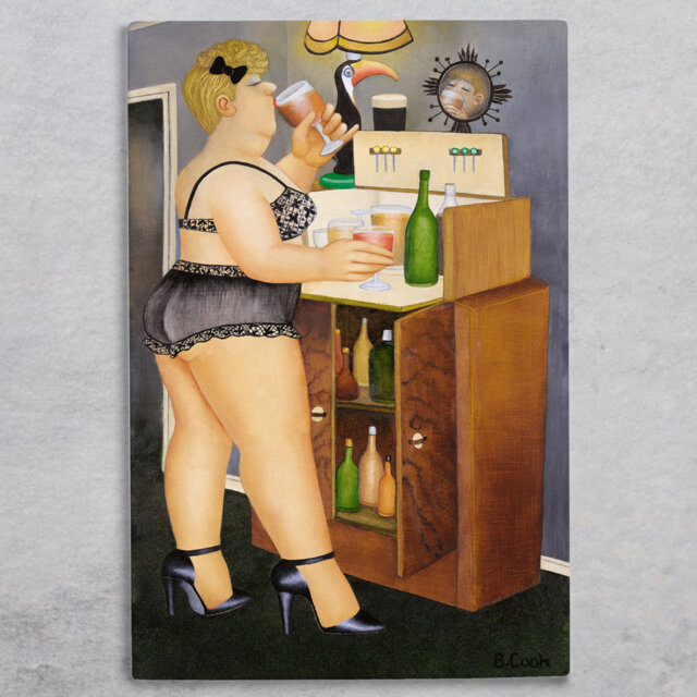 Beryl Cook Drinkies Ceramic Wall Art Tile 300X200