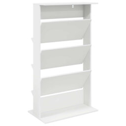 Magazine Rack With Shelf With Storage Engineered Wood Holder Modern