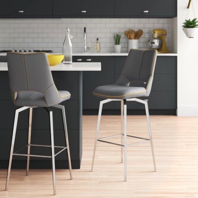 Virginia Swivel Upholstered Counter Stool