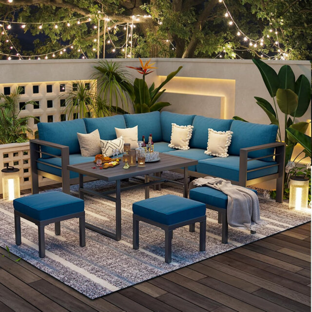 Aluminum Patio Furniture Set With Waterproof Cover
