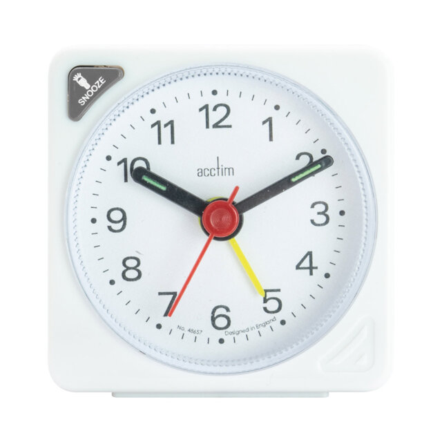 Acctim Ingot Analogue Travel Alarm Clock Crescendo Alarm Quartz Luminous Hands Black