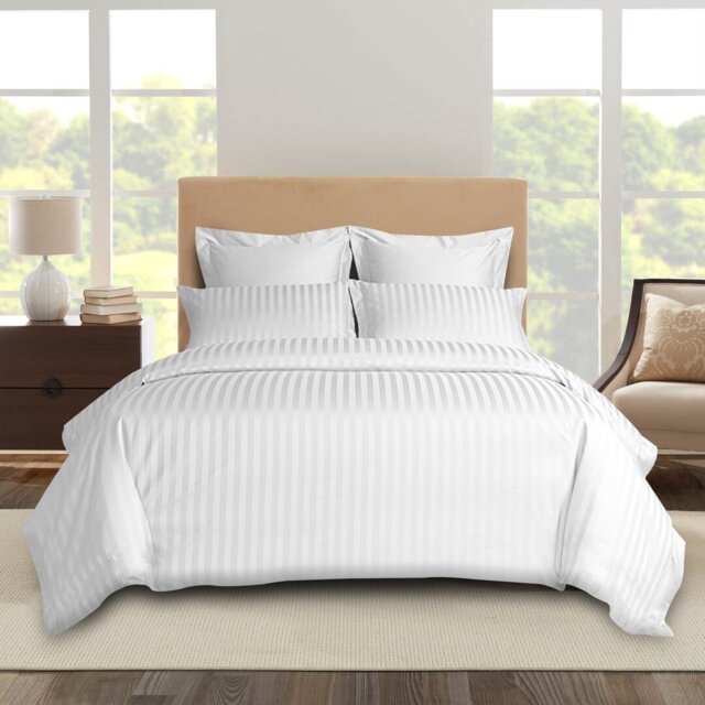 Florane Microfibre 250 TC Reversible Modern & Contemporary Stripe Duvet Cover Set with Pillow