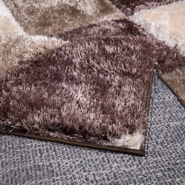 3D Shaggy Rugs Modern Geometric Design Large Area Rugs For Living Room Bedroom Thick Fluffy Floor Mats Small Door Mat_BEIG*
