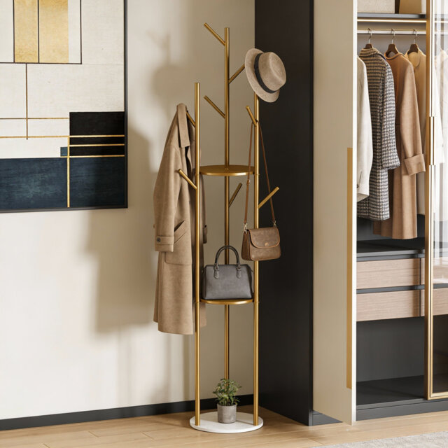 Downend Iron Freestanding 9 - Hook Coat Rack