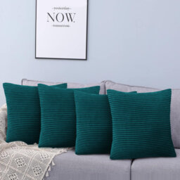 Pattern Velvet Soft Decorative Case Hidden Zipper Sofa Cushion Cover Set Of 4