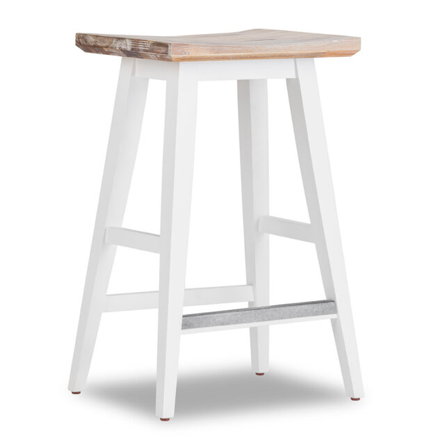 Acacia and Pine Solid Wood Bar Stool with Solid Wood Frame