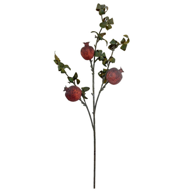 Leaf Design Large Artificial Flower Stems 75cm Faux Pomegranite Plant