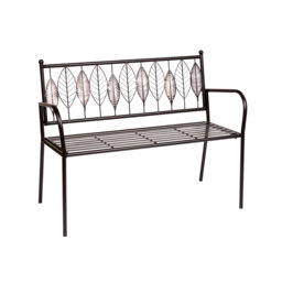 1.15m Rustic Brown Black Arboretum Garden Bench