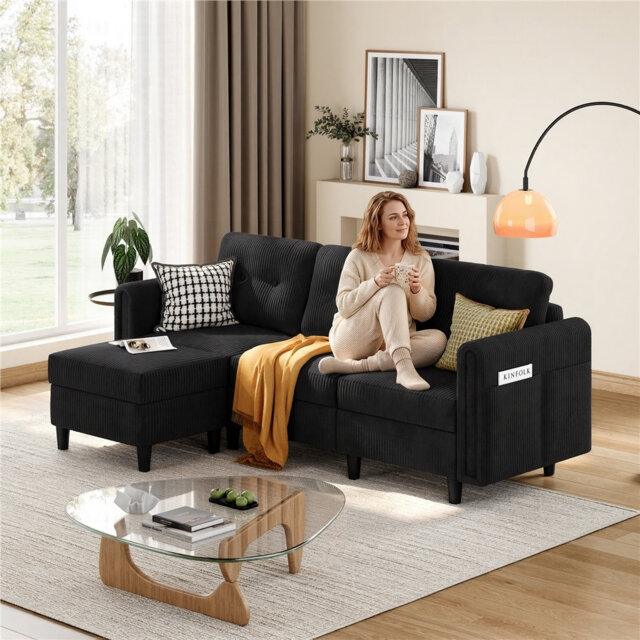 3 Seater Corner Sofa with Ottoman For Living Room