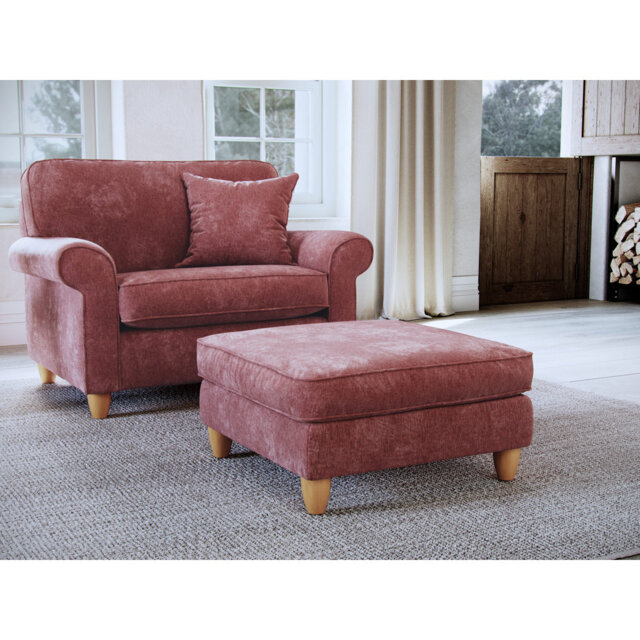 Clarkfield Slub Chenille Upholstered Footstool
