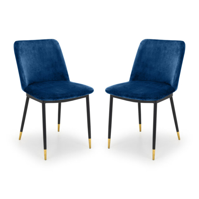 Gerson 127cm H Velvet Upholstered Side Chair in Blue