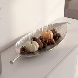 Leaf-Shaped Aluminium Decorative Bowl, Gold