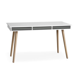 Mistral 137cm W Rectangle Standing Desk with oak legs incl. 3 trays
