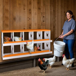 Chicken Nesting Box, 10 Compartment Galvanized Steel Chicken Laying Boxes, Nesting Boxes for Chickens, Easy Egg Collection for Chicken Coop, Backyard,
