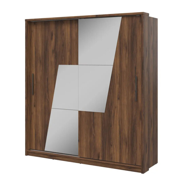 Idea 24 Sliding Door Wardrobe 200cm in Oak Catania - Mirrored Storage for the Modern Sanctuary