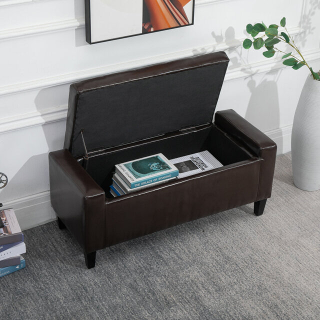 Faux Leather Upholstered Storage Bench