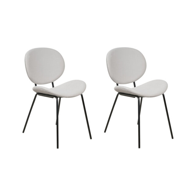 Set of 2 Velvet Dining Chairs Light Grey Clabe in , Grey