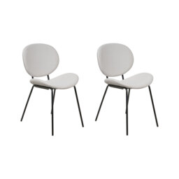 Clabe 42cm H Polyester Blend Upholstered Metal King Louis Back Side Chair in Gray