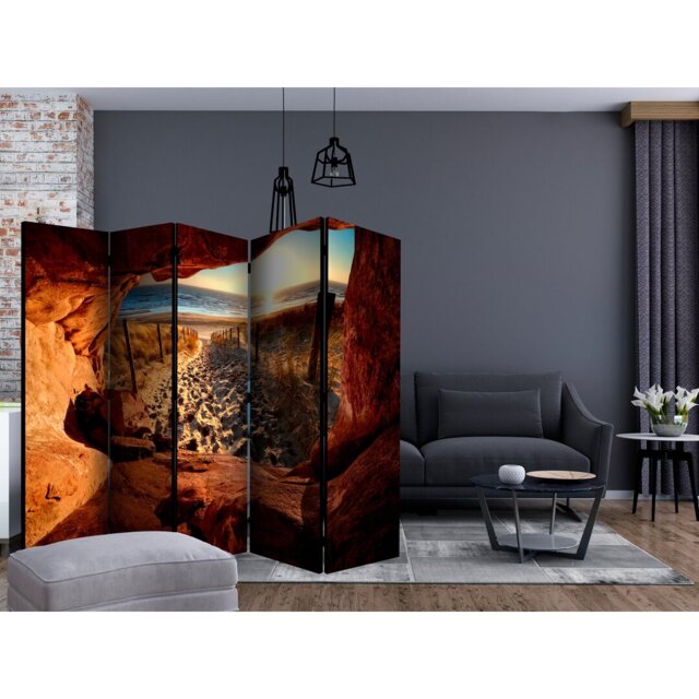 Germain 225cm W x 172cm H 5 - Panel Solid Wood Folding Room Divider