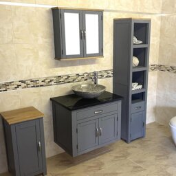 Boroughbridge 750mm Single Bathroom Vanity with Vessel Stone Basin