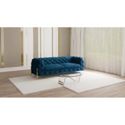 Chesterfield Sofa Atoka with Gold Metal Legs