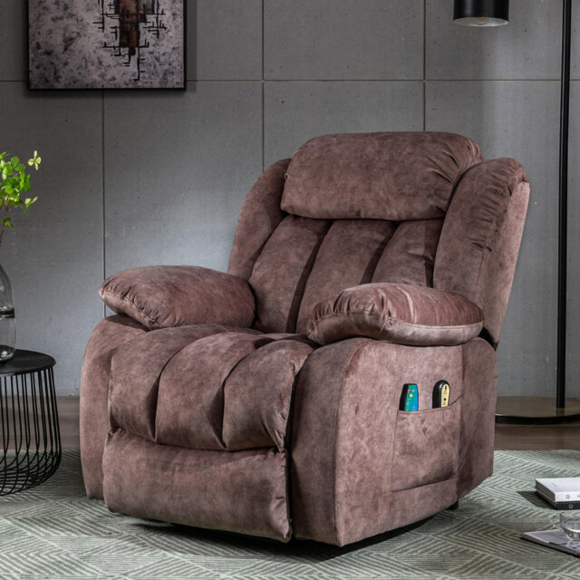 Northchase 96cm Wide Velvet Lift Assist Standard Recliner with Massager