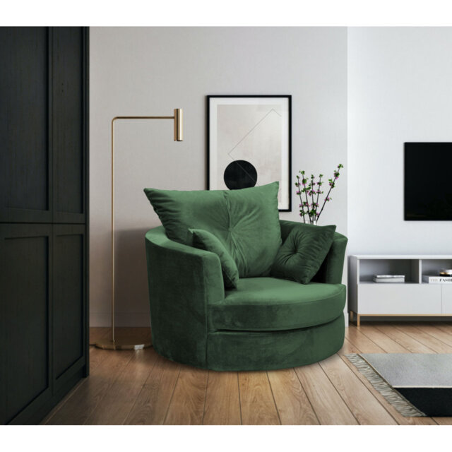 Bilbo Upholstered Swivel Barrel Chair