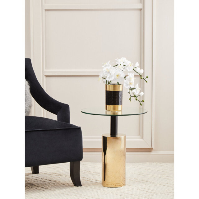 Bhodi Glass Top End Table