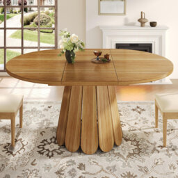 Extendable Round Dining Table Wood
