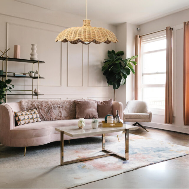 Hanging Rattan Light Shade, Boho Lighting Pendant Chandelier