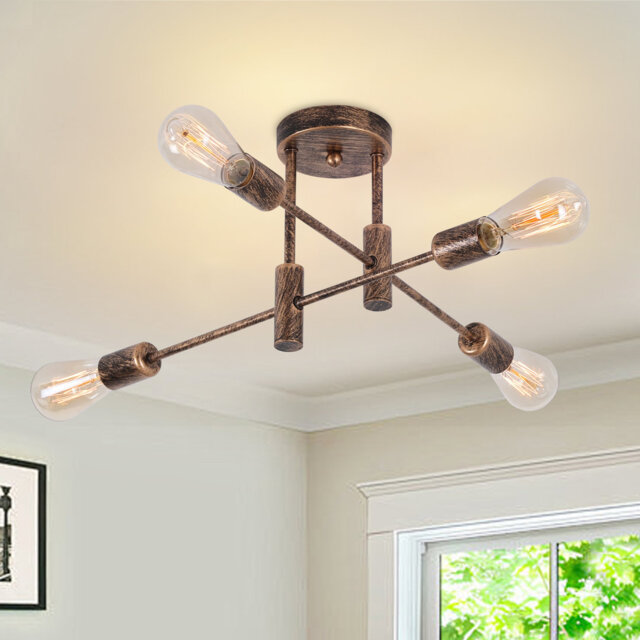 Coblitz 4- Light 51cm Dimmable Sputnik Sphere Semi Flush Mount Chandelier
