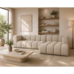 4 Seater Grand Velvet Sofa & Chaise Grand Modern L-Shaped Corner Sofa - Sectional for Living Room