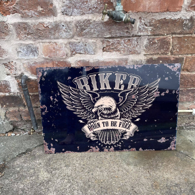 Biker Born to be Free Motorbike Wall DÃ©cor