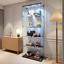 5‑Tiers Glass Display Cabinet with Lighting