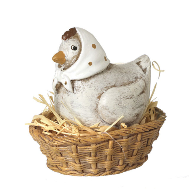 Resin Hen Nest Ornament