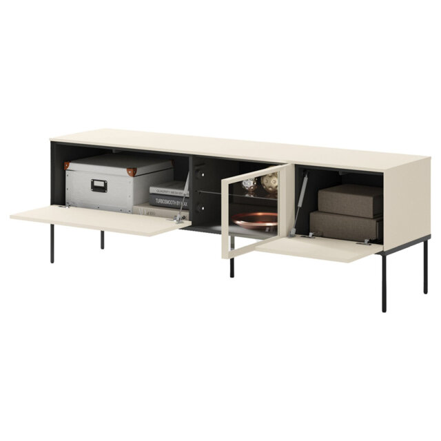 Bellezo TV Cabinet with LED Display Unit 196 cm Cream