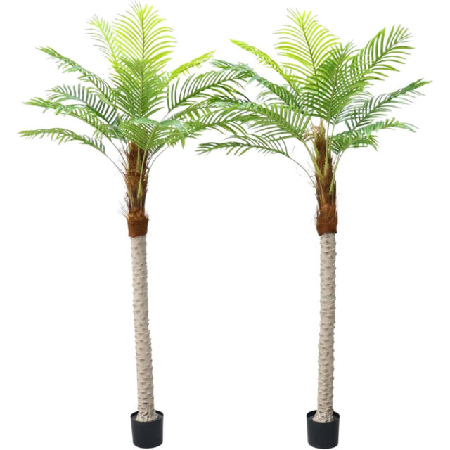 2pcs Fake Palm Tree Nordic Ins Style, 82.7In Plastic Plants, Artificial Plants Indoor, for Home, Office, Outdoor Poolside, Balcony Decor