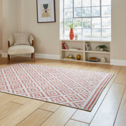 Zaid Machine Woven Orange Area Rug
