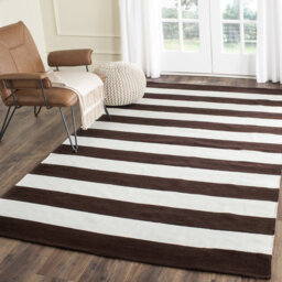 Dunkelberger Flatweave Cotton Chocolate/White Rug