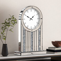 37x55cm  Table Clock Modern Mirrored Glass Accent Clock
