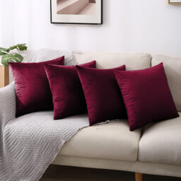 Square Luxury Velvet Throw Cushion Covers for sofa, couch set of 4