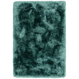 Plush Deep Pile Shaggy Petrol Blue Rug