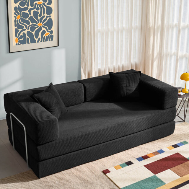 3 Seater Corduroy Sleeper Sofa