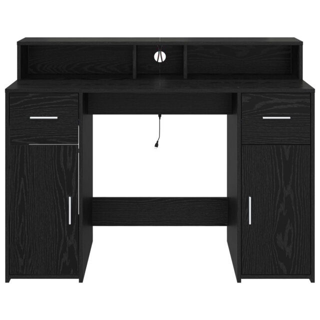 Desk Black Oak 55x91 Cm Engineered Wood