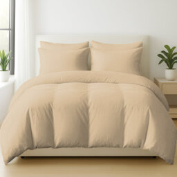 Cotton Solid Colour Duvet Cover Set with Pillow Shams Included
