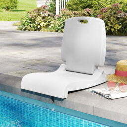 Foldable Outdoor Pool Chair Poolside Chairs for Edge of Pool-White