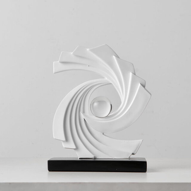 "11.2"" Gold Abstract Art Statue - Modern Minimalist Home Office Decor"