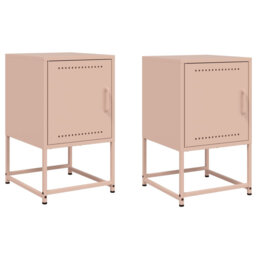 Latitude Run Bedside Cabinets 2 Pcs Pink 36X39x60.5 Cm Steel