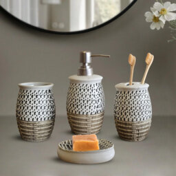 Amagon Ceramic Bathroom Accessory Set