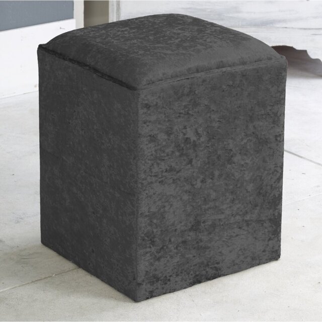 Henriquez 40cm Wide Velvet Square Solid Colour Pouffe Ottoman
